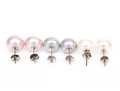 Collection Of Multi-colored Cultured Freshwater Pearl Stud Earrings, With Sterling Silver Posts
