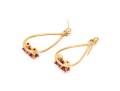 14k And 10k Yellow Gold Ruby Set Drop Pendant Earrings, App. 1.20 TCW