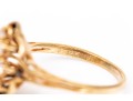 14k Yellow Gold Lovely Vintage Elongated Diamond Cluster Ring, App. 0.18 TCW, Size 5.5