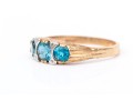 14k Yellow Gold Vintage Synthetic Blue Spinel Ring, Size 8
