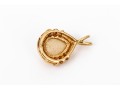 14k Yellow Gold Retro Style White Sapphire And White Opal Set Pendant