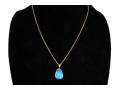 14k Yellow Gold Beautiful Freeform Blue Boulder Opal Doublet Pendant, With Chain