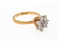 10k Yellow Gold Moissanite Cluster Ring, Size 6.25