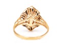 14k Yellow Gold Lovely Vintage Elongated Diamond Cluster Ring, App. 0.18 TCW, Size 5.5