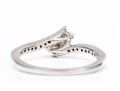 14k White Gold Lovely Diamond Set Bypass Ring, App. 0.42 TCW, Size 8.25