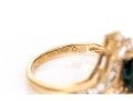 14k Yellow Gold Sapphire And Diamond Cluster Ring, App. 0.32 TCW In Diamonds, Size 2.75