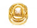 Sterling Silver Vermeil Fabulous Chunky Macle Cut Diamond Halo Ring , Size 8.25