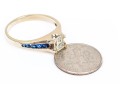 14k White Gold Asscher Cut Diamond Ring, App. 0.72 CTS, With Sapphires, Size 8.5