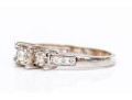 14k White Gold Princess Cut And Round Diamond Ring, App. 0.20 TCW, Size 6.75