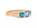 14k Yellow Gold Vintage Synthetic Blue Spinel Ring, Size 8