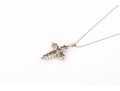 14k White Gold Striking Diamond Cluster Set Cross Pendant, App. 0.29 TCW, With Chain