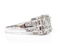 14k White Gold Ornate Cz Cluster Ring, Size 7