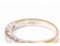 18k White Gold Pretty Bar Set Diamond Band Ring, App. 0.12 TCW, Size 5.5