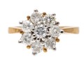 10k Yellow Gold Moissanite Cluster Ring, Size 6.25