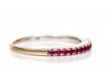 14k White Gold Narrow Ruby Band Ring, App. 0.15 TCW, Size 6