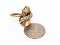 14k Yellow Gold Striking Vertical Profile Diamond Set Ring, App. 0.08 TCW, Size 2.75