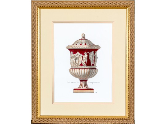 Set Of Four Decorative Collection Of Prints, Depicting Lavish Urns
