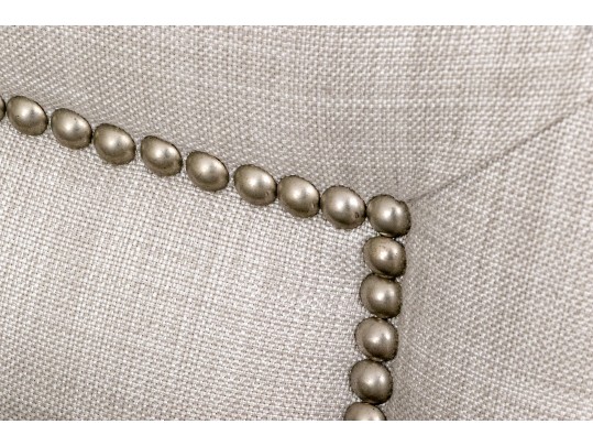 Pair Of Custom Upholstered Slipper Chairs With Accent Bolster Pillows ($6,000)