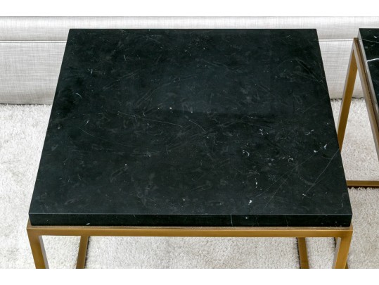 Pair Of Restoration Hardware Marble Top End Tables ($2,400)