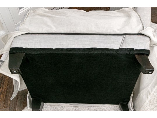 Pair Of Custom Upholstered Slipper Chairs With Accent Bolster Pillows ($6,000)