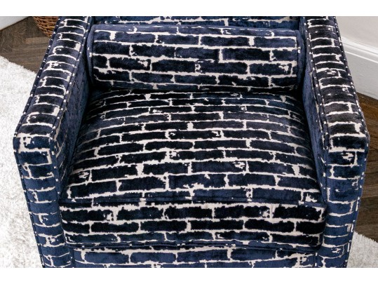 Stylish Pair Of CCL Custom Upholstered Club Chairs ($7,000)