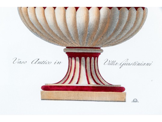 Set Of Four Decorative Collection Of Prints, Depicting Lavish Urns