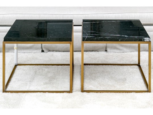 Pair Of Restoration Hardware Marble Top End Tables ($2,400)