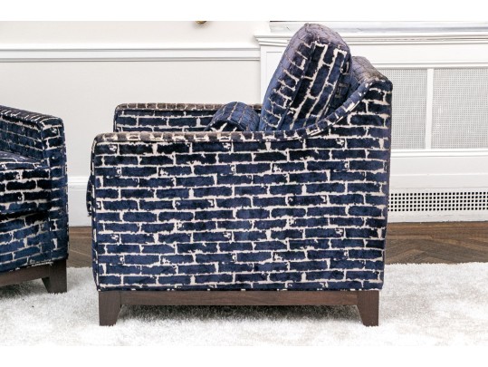 Stylish Pair Of CCL Custom Upholstered Club Chairs ($7,000)