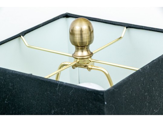 Pair Of Chic Square Form Table Lamps