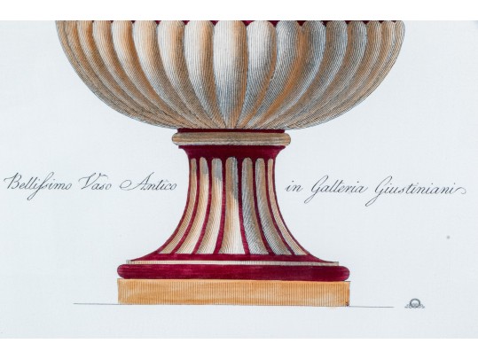 Set Of Four Decorative Collection Of Prints, Depicting Lavish Urns