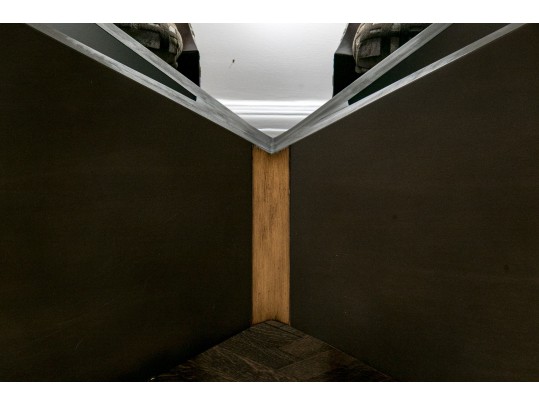 Custom Kravet Oval Dining Table On Pedestal Base ($3,200)