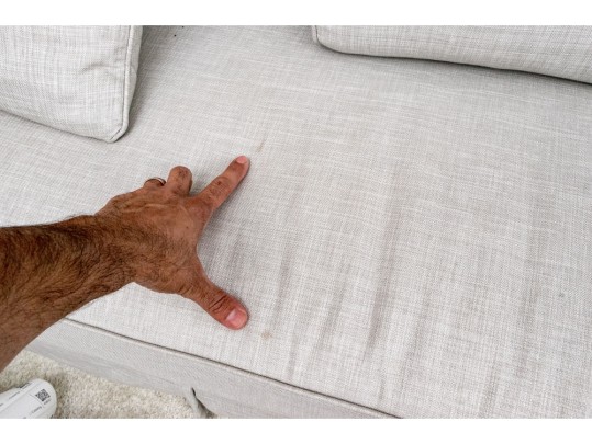 Handsome Upholstered Down-Wrapped Sofa ($5,000)