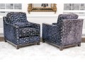 Stylish Pair Of CCL Custom Upholstered Club Chairs ($7,000)