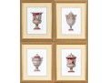 Set Of Four Decorative Collection Of Prints, Depicting Lavish Urns