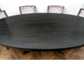 Custom Kravet Oval Dining Table On Pedestal Base ($3,200)