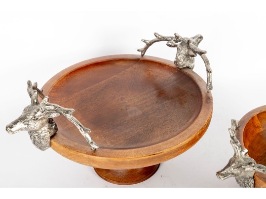 Object D'art Elk Head Pedestal Stand & Bowl