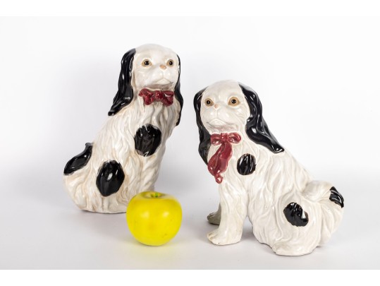 Vintage Ceramic Staffordshire Spaniel Dogs