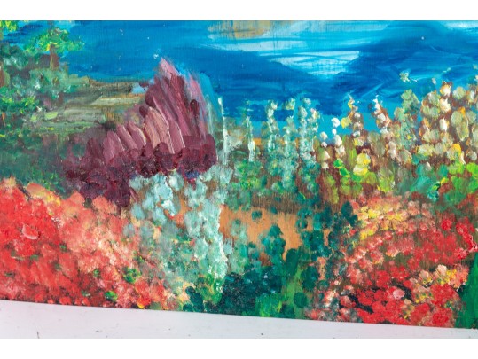 Dan Lynch (American [SC], 1930-2019) Oil On Board, Floral Mountain Lake