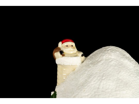 Vintage Christmas Ceramic Santa Claus House Lamp