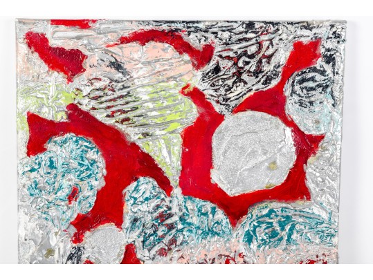 Dan Lynch (American [SC], 1930-2019) Mixed Media On Canvas, Abstract In Red