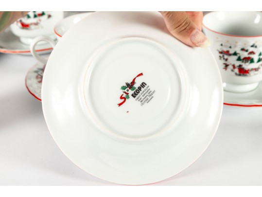 Kopin “Christmas Pleasure” Porcelain Holiday Dinnerware Set