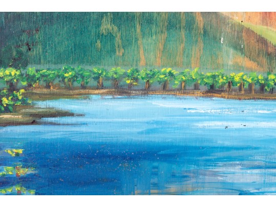 Dan Lynch (American [SC], 1930-2019) Oil On Board, Floral Mountain Lake