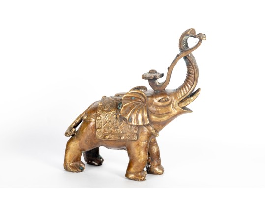 Indian Weighted/Engraved Brass Elephant