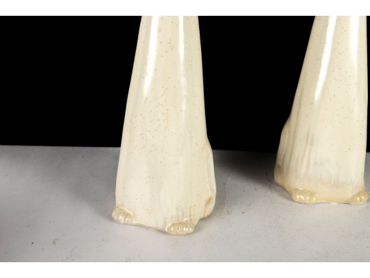 Elongated Ceramic Hound Sculptures