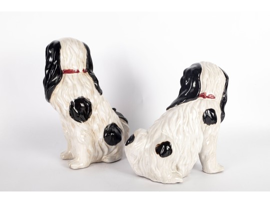Vintage Ceramic Staffordshire Spaniel Dogs