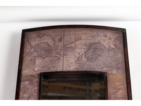 Vertical Wall Mirror With Map Frame