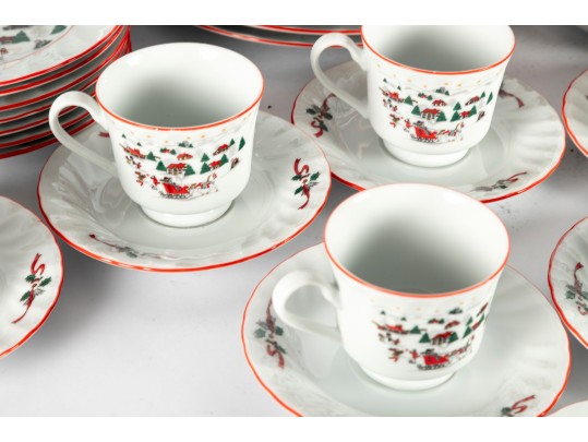 Kopin “Christmas Pleasure” Porcelain Holiday Dinnerware Set