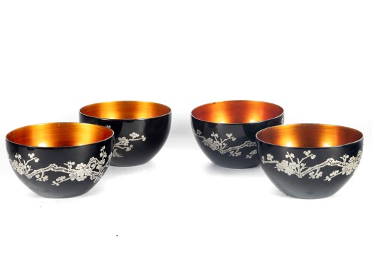 Set Of Four Japanese Lacquerware Bowls