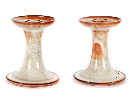J.B. Cole (American [NC] B. 1869) Cobalt Candlestick Holders