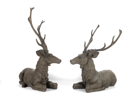 Two Decorative Resin Elk
